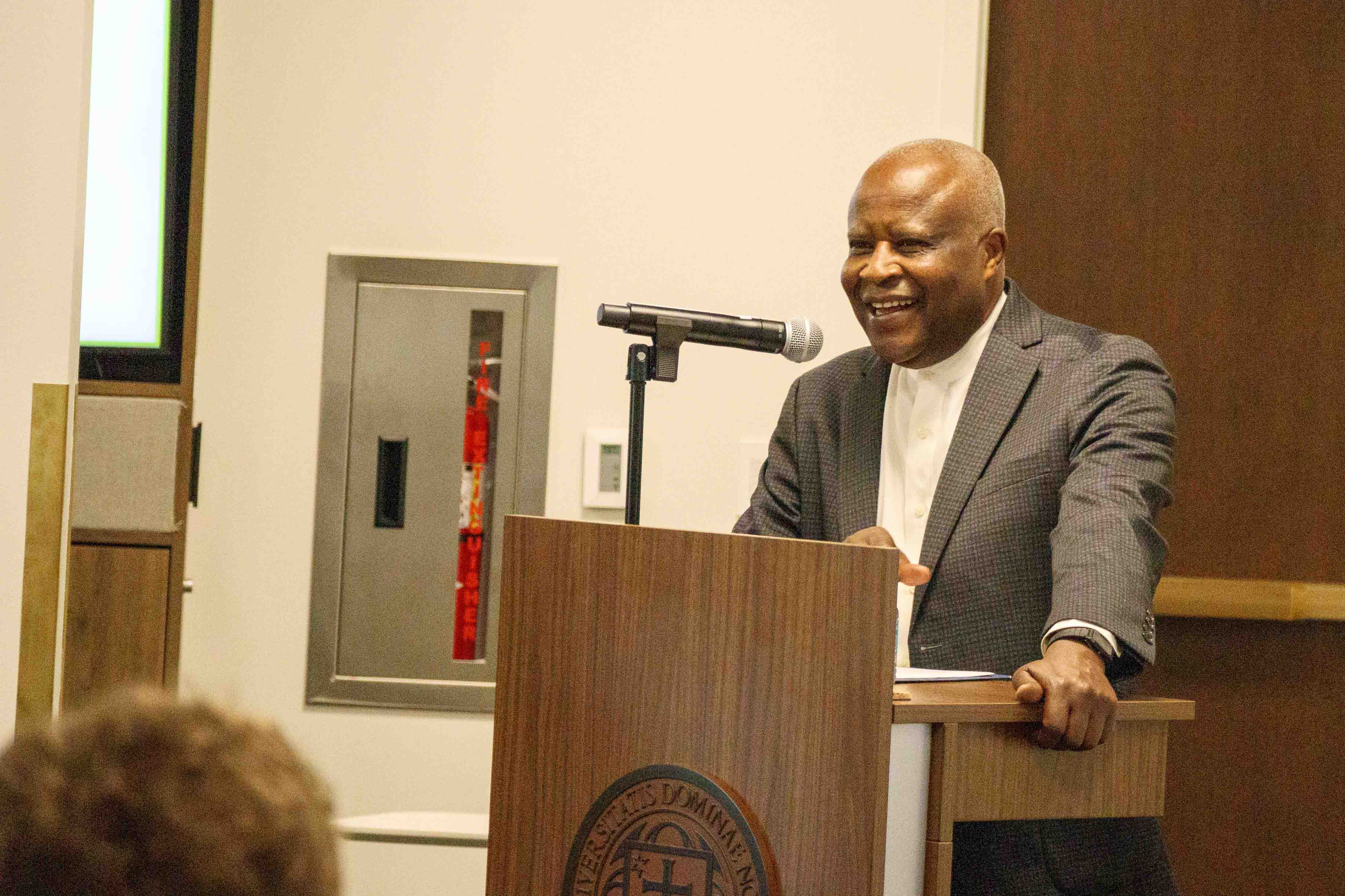 Speaker at the book launch